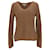 Tommy Hilfiger Womens Rib Knit V Neck Relaxed Fit Jumper in Khaki Green Cotton  ref.1220325