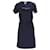 Vestido feminino Tommy Hilfiger Essentials Logo de manga curta em algodão azul marinho  ref.1220334