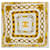 Chanel 31 Rue Cambon Medallón de cadena dorada Pañuelo Blanco Dorado Seda  ref.1220618
