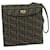 FENDI Zucca Canvas Handtasche Schwarz Braun Auth 64269  ref.1220646