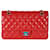 Timeless Bolsa Chanel Red Acolchoada Pele de Cordeiro Médio Clássico Forrado com Flap Vermelho Couro  ref.1220954
