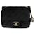 Timeless Mini patta quadrata Chanel in velluto nero con perle schiacciate  ref.1220963