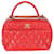 Bowling Bolsa de boliche Chanel Red Quilted Lambskin CC Trendy Vermelho Couro  ref.1220965