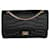 Reedición de satén con puntadas de cocodrilo negro de Chanel 2.55 227 bolsa de solapa forrada Paño  ref.1220972