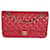 Timeless Bolsa Chanel Red Acolchoada Pele de Cordeiro Médio Clássico Forrado com Flap Vermelho Couro  ref.1221016