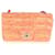 Mini sac à rabat classique rectangulaire en cuir verni à rayures rouges Chanel Cuir vernis Jaune  ref.1221048