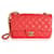 Timeless Bolsa Chanel Coral acolchoada em pele de cordeiro Mini Retangular Classic Flap Bag Rosa Couro  ref.1221050