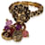 Gucci Testa di leone color ottone e anello con ciondolo con perline con marmotta GG  ref.1221067