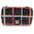 Classique Mini sac à rabat rectangulaire en tweed multicolore noir Chanel Tissu  ref.1221070