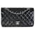 Timeless Chanel Shadow & Blue Quilted Patent Leather Medium Classic Double Flap Bag Grey  ref.1221085