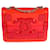 Borsa Chanel in pelle verniciata trapuntata rossa e Plexi Boy con patta in mattoni Rosso  ref.1221088