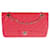 Timeless Bolsa Chanel Candy Pink acolchoada couro envernizado médio com aba com forro clássico Rosa  ref.1221113