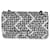 Timeless Chanel Solapa con forro medio de crochet y lentejuelas en blanco y negro Paño  ref.1221133