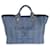 Chanel Striped Navy Mixed Fibres Large Deauville Tote Blue Cloth Straw  ref.1221151