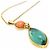 Autre Marque Gold, Collana con pendente in tormalina e corallo D'oro Arancione Verde oliva - vista 3