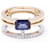 Autre Marque Sapphire and diamond ring. Blue Golden White gold Pink gold  ref.1221983