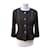 Chanel 2013 Tweed di cotone nero 3/4 Lunghezza giacca 36 fr  ref.1222136