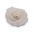 Chanel broche de fleur en tissu blanc vintage Pin Camelia Camellia Toile  ref.1222138