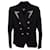 Gefütterter Balmain-Blazer mit besticktem Revers aus schwarzer Wolle  ref.1222141