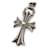 Chrome Hearts Colar de corrente com pingente de cruz de prata Metal Platina  ref.1222188