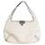 Valentino Cremefarbene Rockstud-Schultertasche aus Leder Roh  ref.1222400