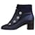 Chanel Blue CC button ankle boots - size EU 37 Leather  ref.1222403