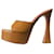 Amina Muaddi Tan Dalida platform heels - size EU 37.5 Brown Leather  ref.1222416