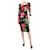 Dolce & Gabbana Vestido negro y rojo con estampado de rosas en mezcla de seda - talla UK 12  ref.1222431