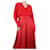 Fendi Top de seda rojo con escote en pico - talla UK 10 Roja  ref.1222447