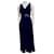 Vestido de noche azul marino enjoyado de raso y gasa Reino Unido 14 Jenny Packham Poliéster Satén  ref.1222467