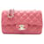 Chanel Pink Mini retangular clássico em pele de cordeiro com aba única Rosa Couro  ref.1222488