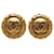 Chanel Gold CC Clip On Earrings Golden Metal Gold-plated  ref.1222534