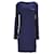 Tommy Hilfiger Tailliertes Rippstrickkleid für Damen aus marineblauer Viskose Zellulosefaser  ref.1222574