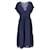 Vestido midi feminino Tommy Hilfiger Flare Fit em poliéster azul marinho  ref.1222598