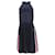 Tommy Hilfiger Damen-Kleid aus hochgeschlossenem, plissiertem Satin aus marineblauem Polyester  ref.1222604