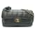 Chanel Bolsa extra mini quadrada com aba para colcha Preto Couro Bezerro-como bezerro  ref.1222647