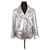 Marina Rinaldi Leather coat Silvery  ref.1222758