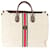 Gucci Beige Web Linen Foldable Tote Red Green Cloth  ref.1222847