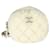 Chanel 21N Weißes Shearling Coco Neige Mini Circle Clutch mit Kette Leder Tuch  ref.1222852