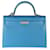 Hermès Hermes Epsom Bleu Izmir Sellier Kelly 35 PHW Blau Leder  ref.1222858