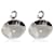 Burberry-Pailletten-Creolen mit großen Tropfen-Ohrringen mit Palladium-Scheibenbeschichtung  ref.1222859