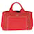 Tote Mittlere Canapa-Tasche aus rotem Canvas mit Nieten von Prada Leinwand  ref.1222908