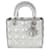 Christian Dior Silver Grained Calfskin Cannage Small Lucky Badges My Lady Dior  ref.1223746