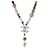 Silberfarbener Chanel 2006 CC RHINESTONE, Halskette mit Kunstperlen und Perlen  ref.1223810