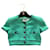 Rara giacca primavera-estate Crop Top Chanel 1995. Turchese Cotone  ref.1223854