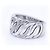 Autre Marque Breiter Ring aus Weißgold mit Diamanten. Silber - Ansicht 4