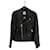 Sandro Blazers Jackets Black Leather Viscose Acetate  ref.1223882