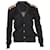 Balmain-Cardigan mit Streifendetail aus schwarzer Wolle  ref.1224144