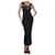 Alessandra Rich Vestido largo vaquero negro con pedrería - talla UK 6 Algodón  ref.1224233