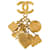 Broche con dijes de icono dorado de Chanel Metal Chapado en oro  ref.1224257